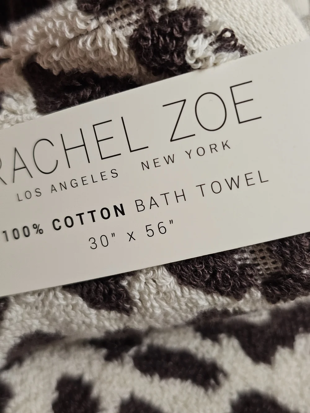 Leopard Print Bath Towel Set - Cream and Brown Set Of 8 Animal Print Rachel Zoe